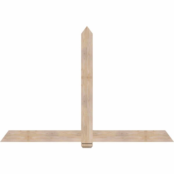 Ekena Millwork Eugene Smooth Timber Gable Bracket, Douglas Fir, 84"W x 56"H x 1 1/2"D x 5 1/2"F, 16/12 Pitch GBW084X56X0206EUG00SDF - main